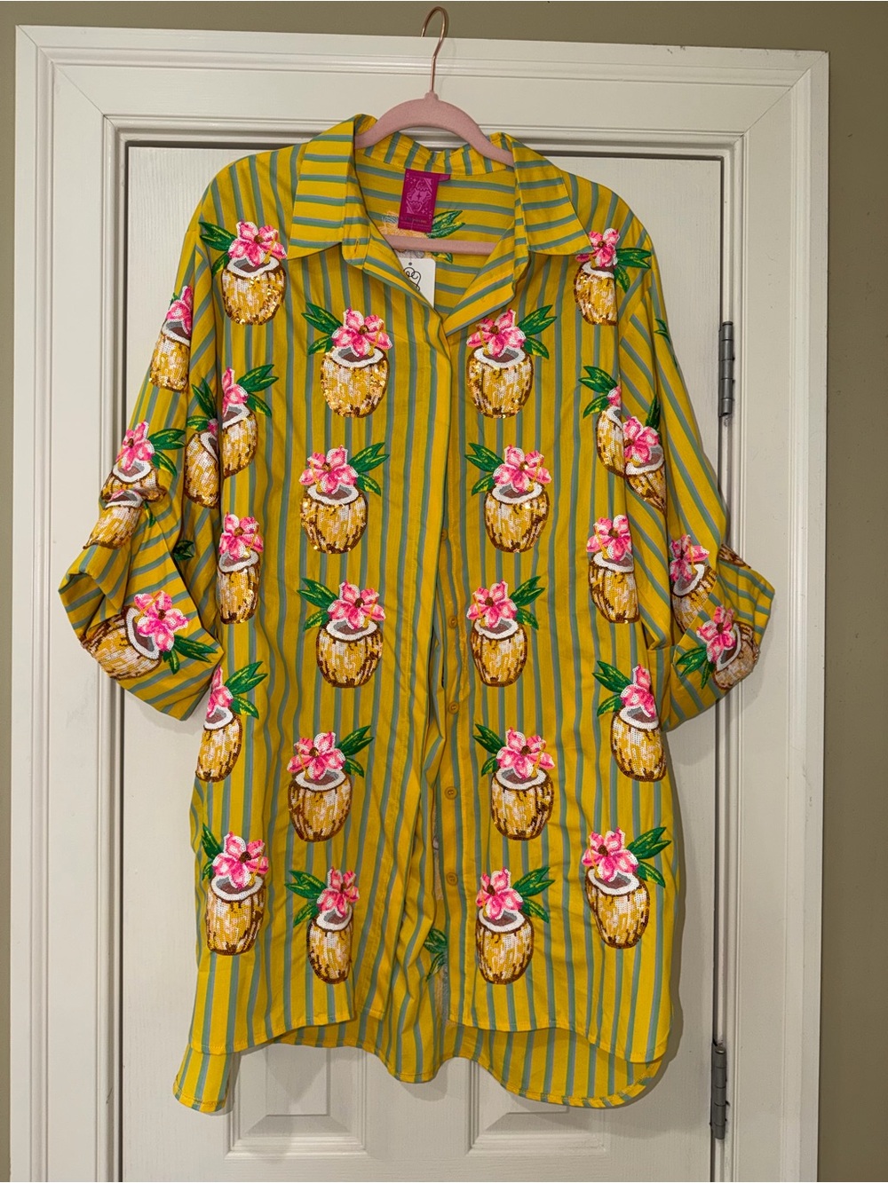 Queen of Sparkles Tropical Coconut Dress - NWT - Large